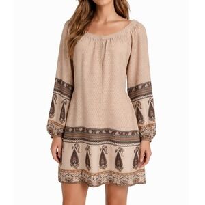 Anthropologie What Goes Around Comes Around Silk Mini Dress XS Boho Cottagecore